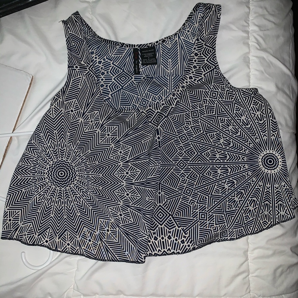Black and white cropped tank
